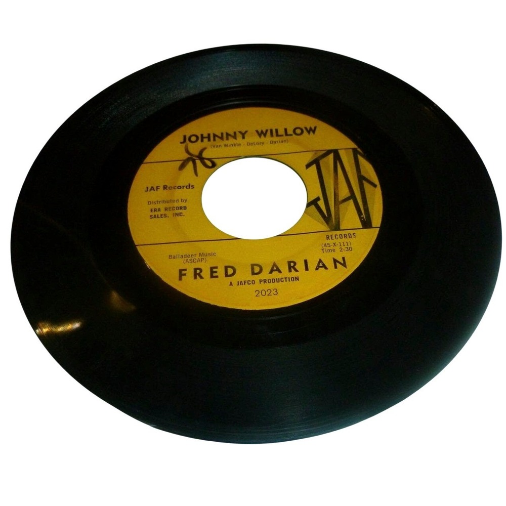 Fred Darian 45 RPM Johnny Willow / Strong Man JAF Records 2023 (1961) Pop WOL